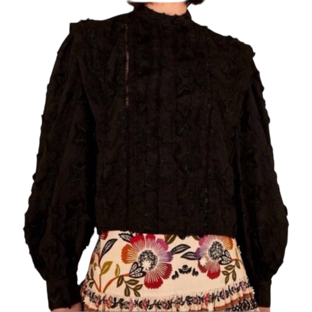 NWT Farm Rio Romantic Lightness Embroidered 3D Star Long Sleeve Blouse - Size M